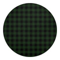 Green And Black Buffalo Plaid Print Round Blanket