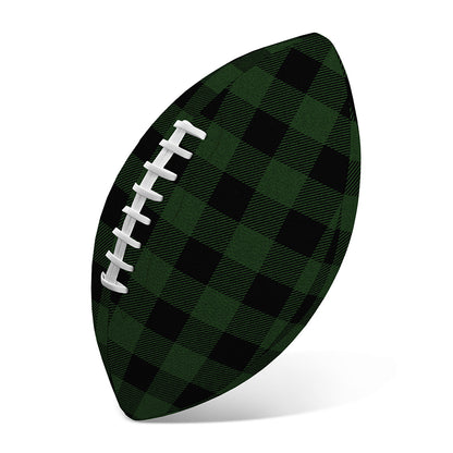 Green And Black Buffalo Plaid Print Rugby Ball