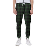 Green And Black Buffalo Plaid Print Scuba Joggers