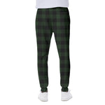 Green And Black Buffalo Plaid Print Scuba Joggers