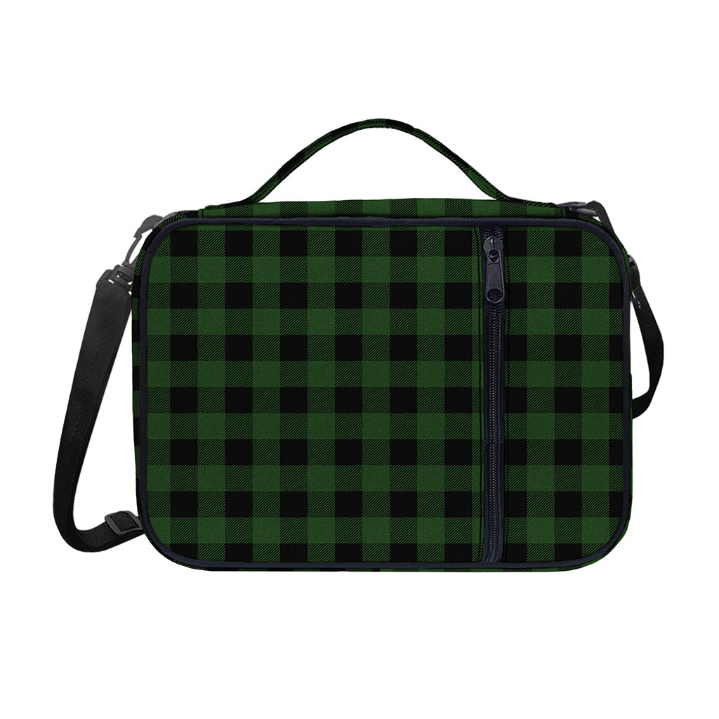 Green And Black Buffalo Plaid Print Shoulder Strap Bible Bag