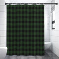Green And Black Buffalo Plaid Print Shower Curtain