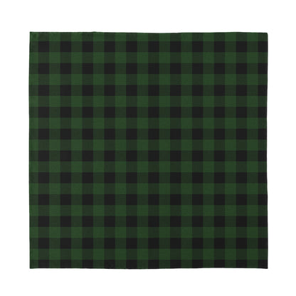Green And Black Buffalo Plaid Print Silk Bandana