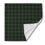Green And Black Buffalo Plaid Print Silk Bandana