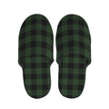 Green And Black Buffalo Plaid Print Slippers