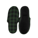 Green And Black Buffalo Plaid Print Slippers