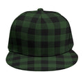 Green And Black Buffalo Plaid Print Snapback Cap