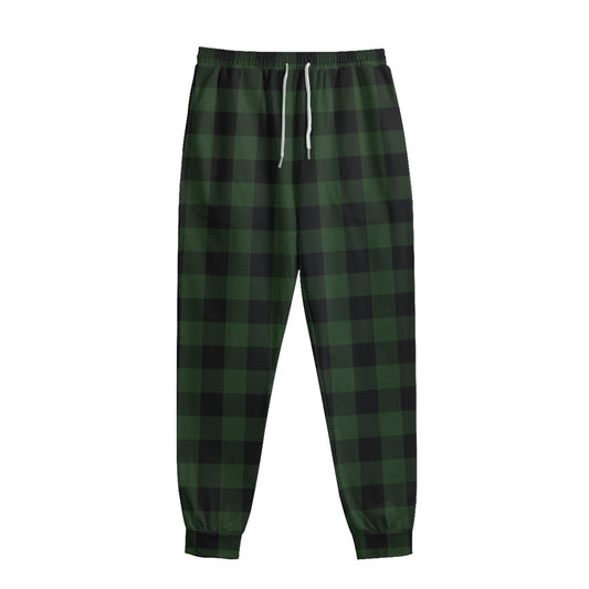 Green And Black Buffalo Plaid Print Sweatpants