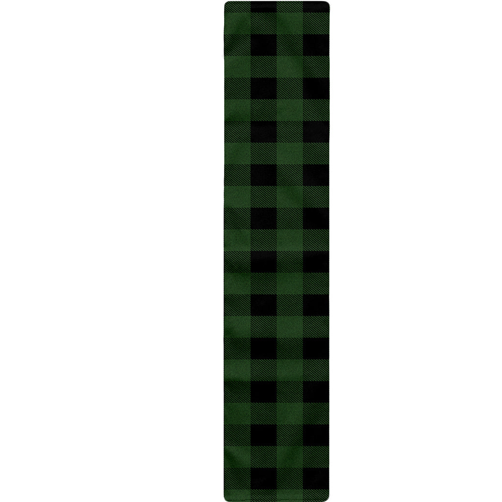 Green And Black Buffalo Plaid Print Table Runner