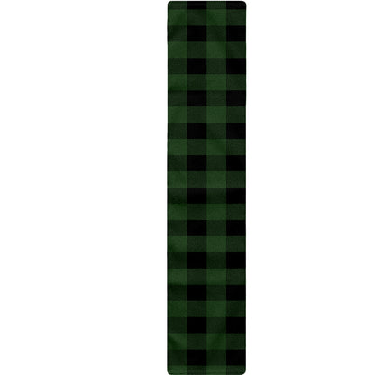 Green And Black Buffalo Plaid Print Table Runner