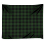 Green And Black Buffalo Plaid Print Tapestry