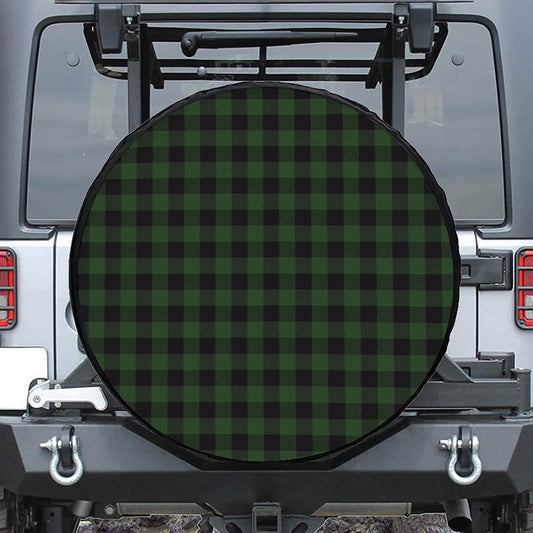 Green And Black Buffalo Plaid Print Tire Cover