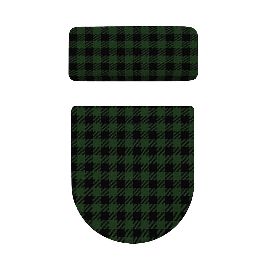 Green And Black Buffalo Plaid Print Toilet Lid And Tank Cover Set