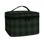 Green And Black Buffalo Plaid Print Travel Makeup Bag