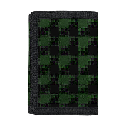 Green And Black Buffalo Plaid Print Trifold Wallet
