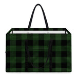 Green And Black Buffalo Plaid Print Utility Tote Bag