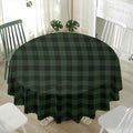 Green And Black Buffalo Plaid Print Waterproof Round Tablecloth