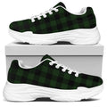 Green And Black Buffalo Plaid Print White Chunky Shoes
