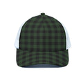 Green And Black Buffalo Plaid Print White Mesh Trucker Hat