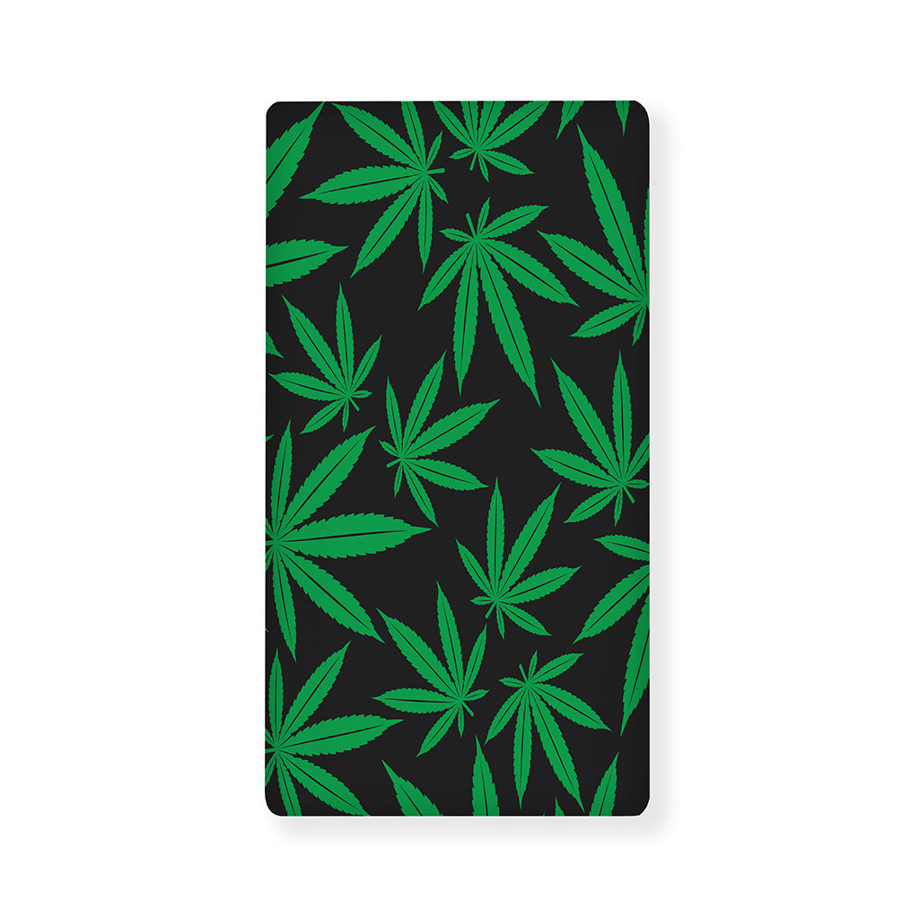 Green And Black Cannabis Leaf Print Baby Crib Sheet