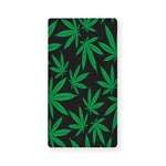 Green And Black Cannabis Leaf Print Baby Crib Sheet