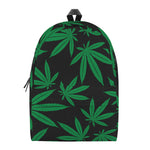 Green And Black Cannabis Leaf Print Backpack
