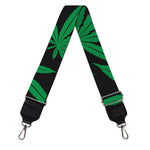 Green And Black Cannabis Leaf Print Bag Strap