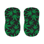 Green And Black Cannabis Leaf Print Bar Stool Covers