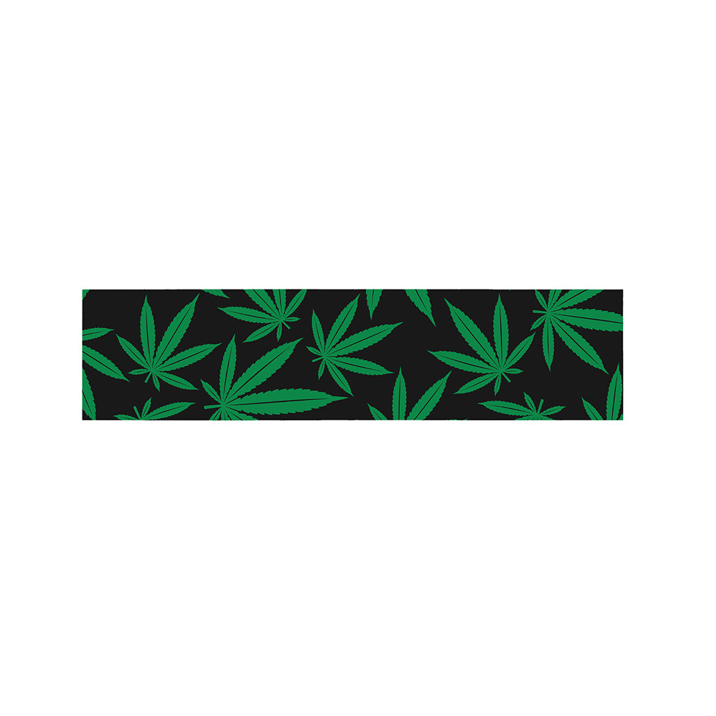 Green And Black Cannabis Leaf Print Bed Runner