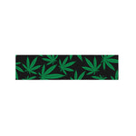 Green And Black Cannabis Leaf Print Bed Runner