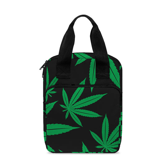 Green And Black Cannabis Leaf Print Bible Tote Bag