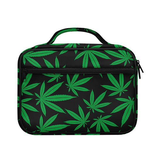 Green And Black Cannabis Leaf Print Briefcase Bible Bag