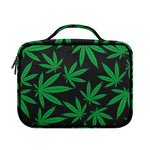 Green And Black Cannabis Leaf Print Briefcase Bible Bag