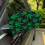 Green And Black Cannabis Leaf Print Car Side Mirror Covers