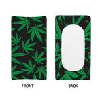 Green And Black Cannabis Leaf Print Changing Pad Cover