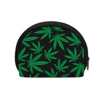 Green And Black Cannabis Leaf Print Coin Purse