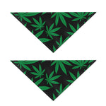 Green And Black Cannabis Leaf Print Dog Bandana