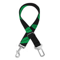 Green And Black Cannabis Leaf Print Dog Seat Belt