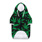 Green And Black Cannabis Leaf Print Dog Zip Up Hoodie