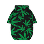Green And Black Cannabis Leaf Print Dog Zip Up Hoodie