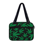 Green And Black Cannabis Leaf Print Double Strap Bible Bag