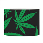 Green And Black Cannabis Leaf Print Drum Lamp Shade