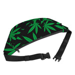 Green And Black Cannabis Leaf Print Fanny Pack