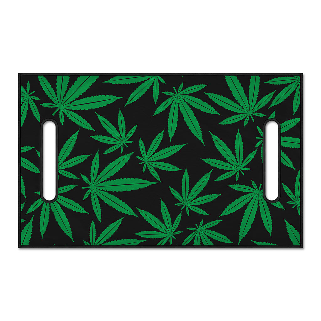 Green And Black Cannabis Leaf Print Golf Cart Seat Cover