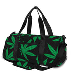Green And Black Cannabis Leaf Print Gym Bag