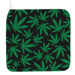 Green And Black Cannabis Leaf Print Hand Towel
