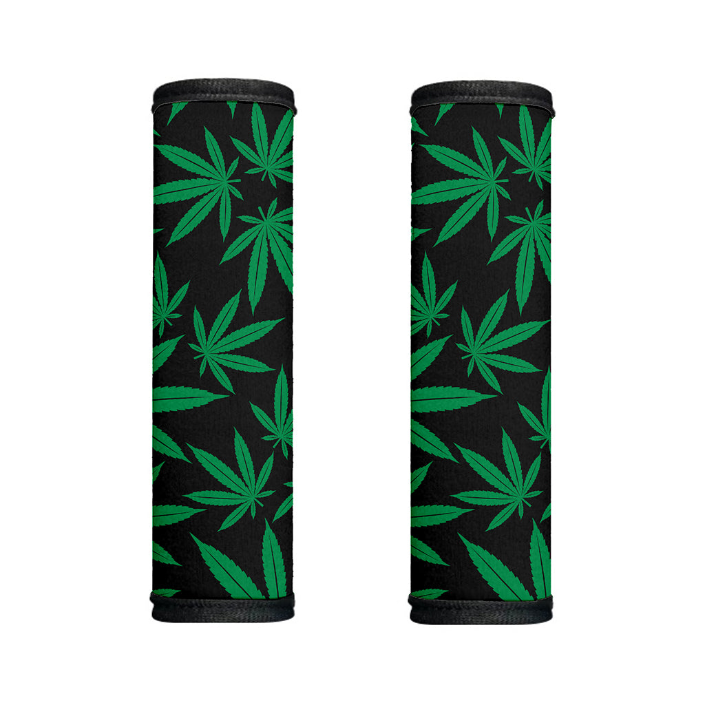 Green And Black Cannabis Leaf Print Handle Covers