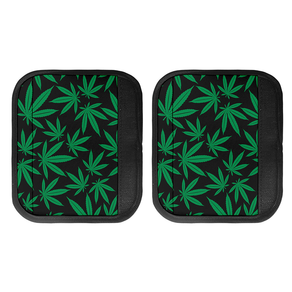 Green And Black Cannabis Leaf Print Handle Covers