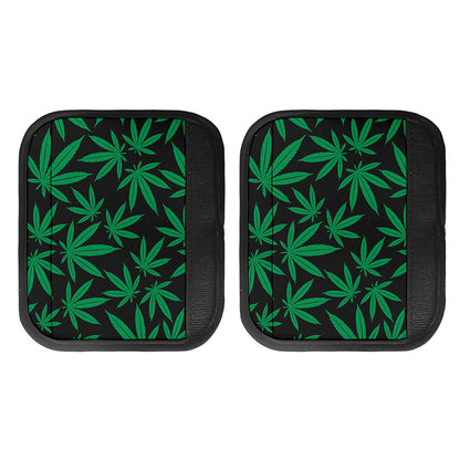 Green And Black Cannabis Leaf Print Handle Covers