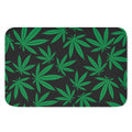 Green And Black Cannabis Leaf Print Indoor Door Mat